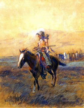 cavalry mounts for the brave 1907 Charles Marion Russell American Indians Oil Paintings